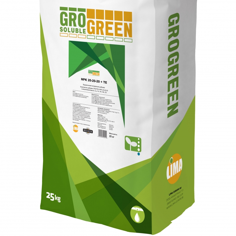 Добриво мінеральне NPK 20-20-20 +TE Гро грін | Gro Green