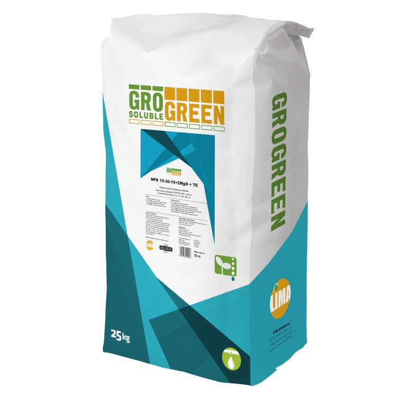 Добриво мінеральне NPK 15-30-15 + 2 MgO + TE Гро Грін | Gro Green