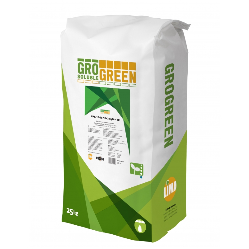 Добриво мінеральне NPK 18-18-18 + 3 MgO + TE Гро Грін | Gro Green