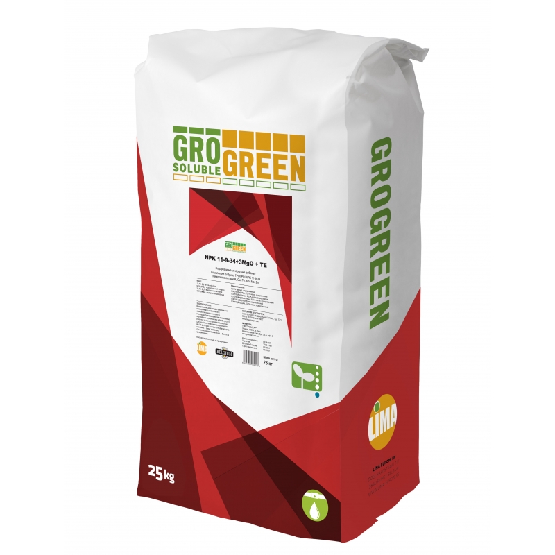 Добриво мінеральне NPK 11-9-34 + 3 MgO + TE Гро Грін | Gro Green