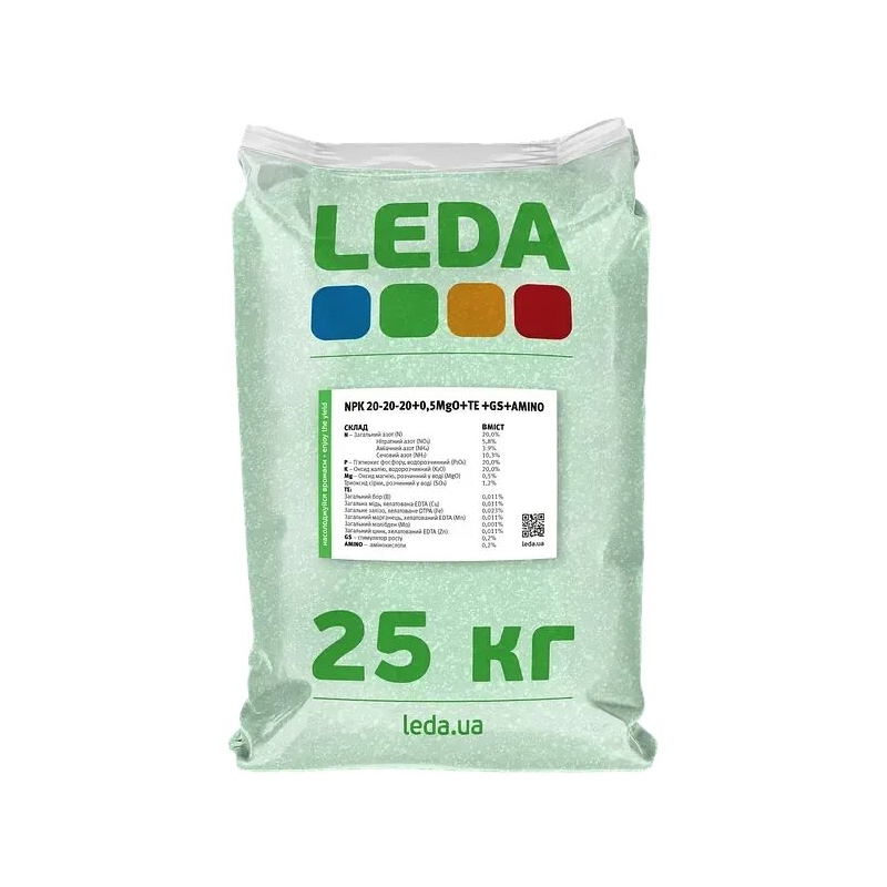 Комплексне добриво Леда | Leda NPK 20-20-20+0.5MgO+TE+GS+AMINO