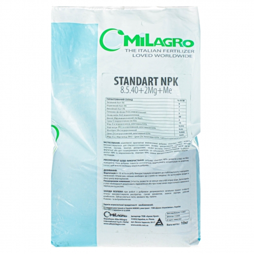 Минеральное удобрение Standart NPK 8-5-40+2Mg+ME Милагро | Milagro