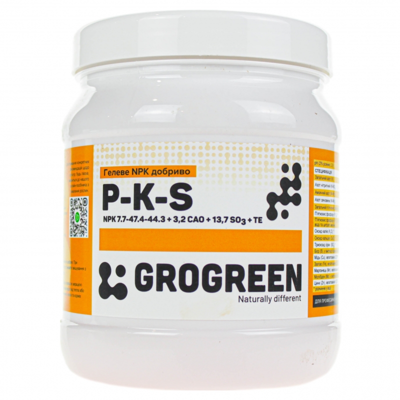 Удобрение Гель P-K-S NPK 7.7 - 47.4 - 44.3 + (3,2CaO+13,7SO₃ +TE) Гро Грин | Gro Green